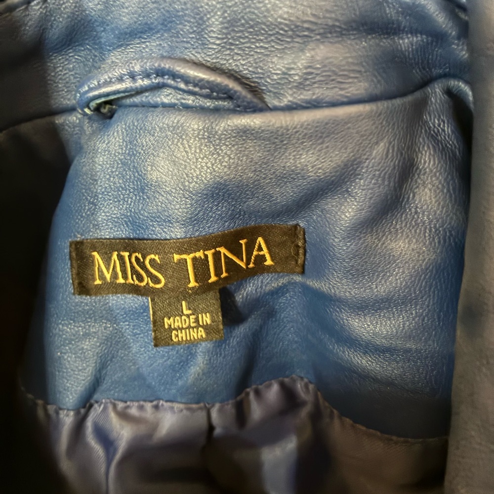 Miss Tina Women's Cobalt Blue buttery  soft Leather Jacket - Picture 5 of 6